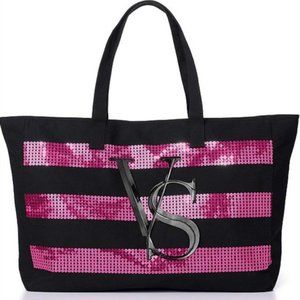 VS Victoria's Secret Black Friday 2015 Limited Edition Black Pink Sequined Tote